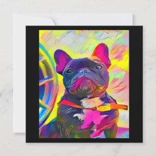 Franse Bulldog schilderij Bulldog Lover Gift Feestdagenkaart