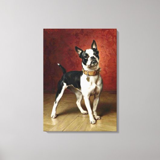 Franse Bulldog - schilderij van Carl Reichert Canvas Afdruk (Voorkant)