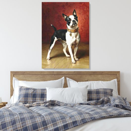 Franse Bulldog - schilderij van Carl Reichert Canvas Afdruk (Insitu (Slaapkamer))