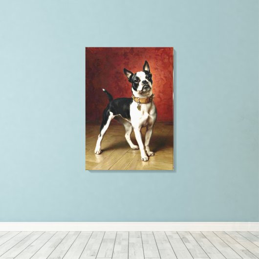 Franse Bulldog - schilderij van Carl Reichert Canvas Afdruk (Insitu (Houten vloer))