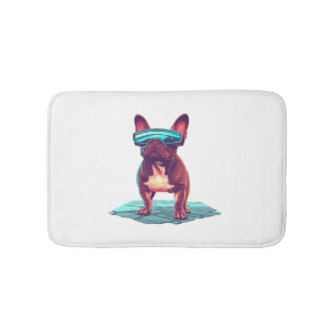 Franse Bulldog SciFi Dragen Koele Zonnebril Badmat