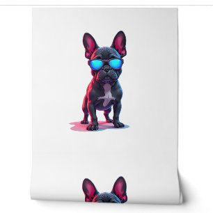 Franse Bulldog SciFi Dragen Koele Zonnebril Behang