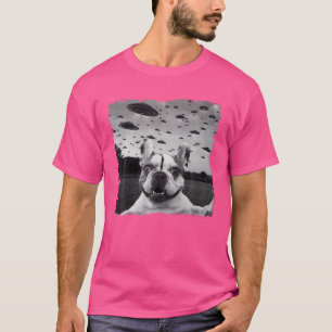 Franse Bulldog Selfie Ufo Alien Abduction Hallowee T-shirt