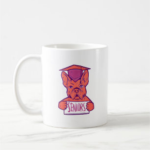 Franse Bulldog Senior Afstudeerding Cute Hond Koffiemok