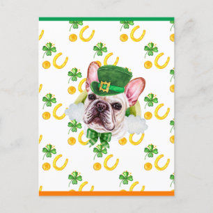 Franse Bulldog Shamrock St. Patricks Day Feestdagenkaart