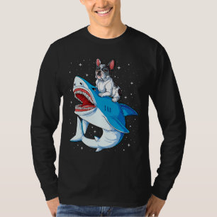 Franse Bulldog Shark T Kinder Mannen Space Galaxy T-shirt