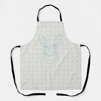 Franse Bulldog Sierlijn Kunst Patroon Schort