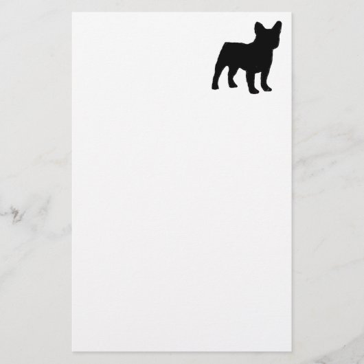 franse bulldog silhouette briefpapier (Voorkant)