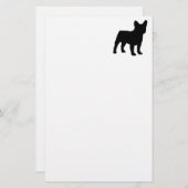franse bulldog silhouette briefpapier (Voorkant / Achterkant)