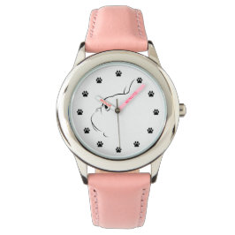 Franse Bulldog Silhouette Kinder Wrist Watch Horloge