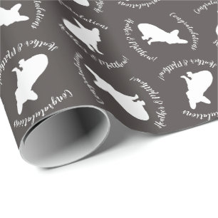 Franse Bulldog Silhouette Party Cadeaupapier
