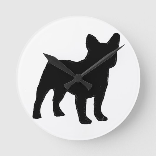 franse bulldog silhouette ronde klok (Voorkant)