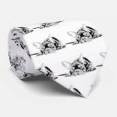 Franse Bulldog Silhouette zwart-wit Stropdas (Opgerold)