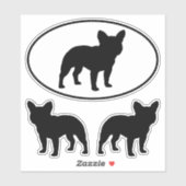 Franse Bulldog Silhouettes Cool Dog Sticker Set (Vel)