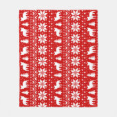 Franse Bulldog Silhouettes Frenchie Dogs Kerstmis Fleece Deken (Voorkant)