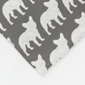 Franse Bulldog Silhouettes Pattern | Frenchie Dogs Fleece Deken (Hoek)