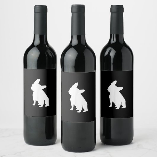 franse bulldog simpel | Frenchie-cadeau Wijn Etiket (Flessen)