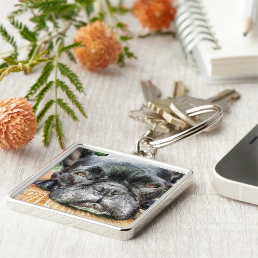 Franse Bulldog Sleutelhanger (Zijkant)