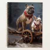 Franse Bulldog Snowy Sleigh Kerst Decor Planner (Voorkant)