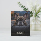 Franse Bulldog Sorry Ansichtkaart Briefkaart (Staand voorkant)