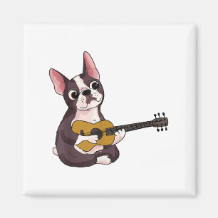 Franse Bulldog-spelgitaar Funny Guitarist Magneet