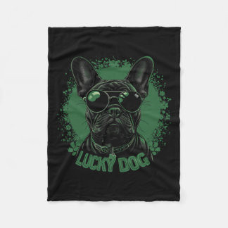 Franse Bulldog - St. Patrick's Day Saint Paddy Fleece Deken