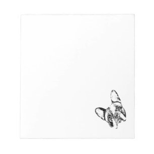 Franse Bulldog Stencil Head Tilt Notitieblok