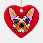 Franse Bulldog Sugar Skull Keramisch Ornament (Achterkant)
