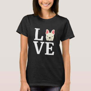 Franse Bulldog T Shirt Liefde Frenchie Dog T-shirt