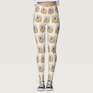 Franse Bulldog Tan Fawn-kleurige Schattigee French Leggings