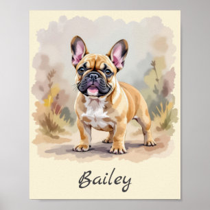 Franse Bulldog Tan Fawn-kleurige Schattigee French Poster