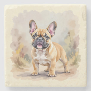 Franse Bulldog Tan Vaalbruin Kleurige Schattige Fr Stenen Onderzetter