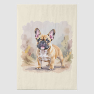 Franse Bulldog Tan Vaalgekleurde Schattige Franse  Tissuepapier