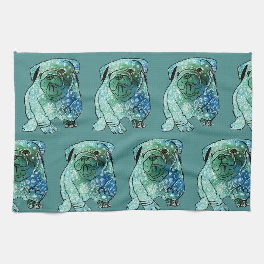Franse Bulldog Tea Towel Theedoek (Horizontaal)