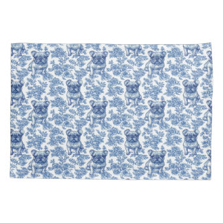 Franse Bulldog Toile Blauw Kussensloop
