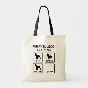 Franse Bulldog Training grappige canvas tas