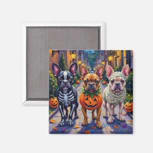 Franse Bulldog Trick-or-Treating Halloween Kostuum Magneet