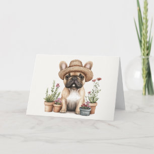 Franse Bulldog Tuinieren Bloempotten Kaart