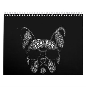 Franse Bulldog Typografie Kalender