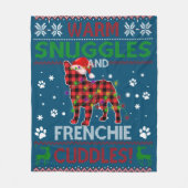 Franse Bulldog Ugly kerstSweater Xmas Pajama Fleece Deken (Voorkant)