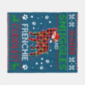 Franse Bulldog Ugly kerstSweater Xmas Pajama Fleece Deken (Voorkant (Horizontaal))