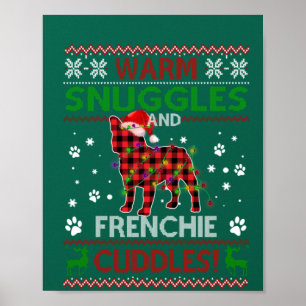 Franse Bulldog Ugly kerstSweater Xmas Pajama Poster