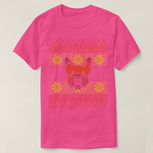 Franse Bulldog Ugly Pattern T-shirt (Design voorkant)