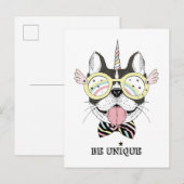 Franse Bulldog Unicorn Briefkaart (Voorkant / Achterkant)