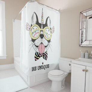 Franse Bulldog Unicorn Douchegordijn