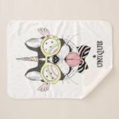 Franse Bulldog Unicorn Sherpa Deken (Voorkant (horizontaal))