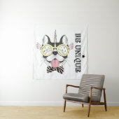 Franse Bulldog Unicorn Wandkleed (In situ)