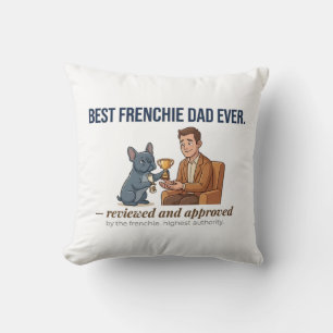 Franse Bulldog Vader Award Grappige Franse Decorat Kussen