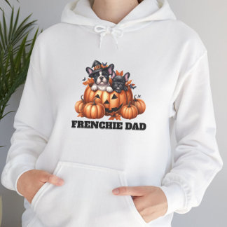 Franse Bulldog Vader Halloween Pompoenen Hoodie