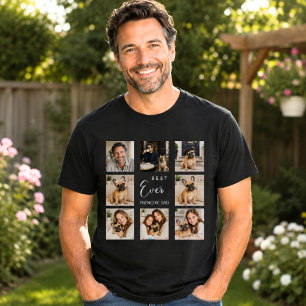 Franse Bulldog vader papa fotocollage zwart T-shirt